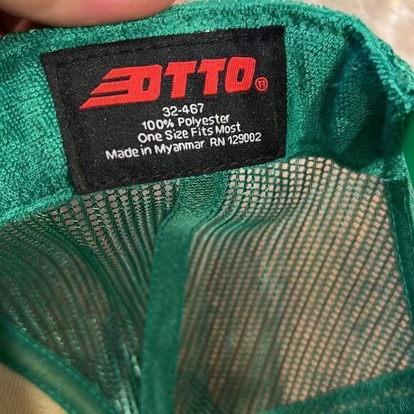 VTG OTTO Snapback Mesh Trucker Hat globe VTG Green NOS NWOT - Picture 5 of 7